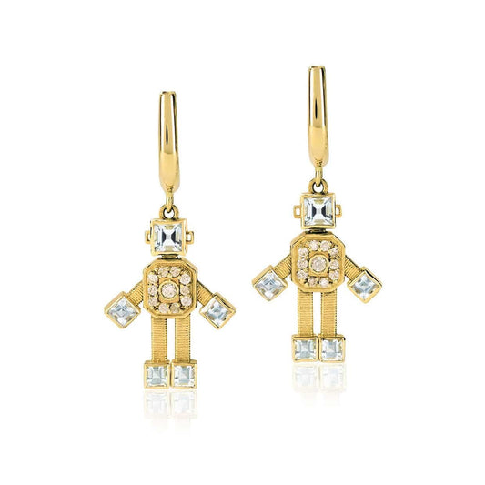 Van Robot Eclipse Earrings Diamond Aquamarine Ruby Tanzanite