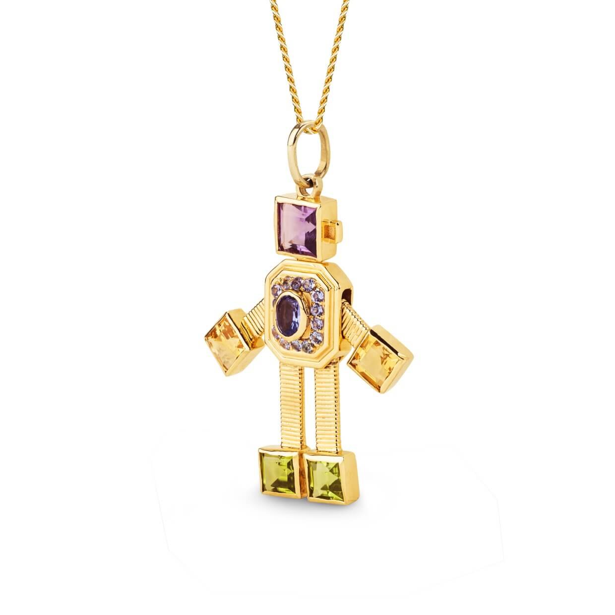 Amore Van Robot Maxi Pendant Diamond Multi Precious Stones
