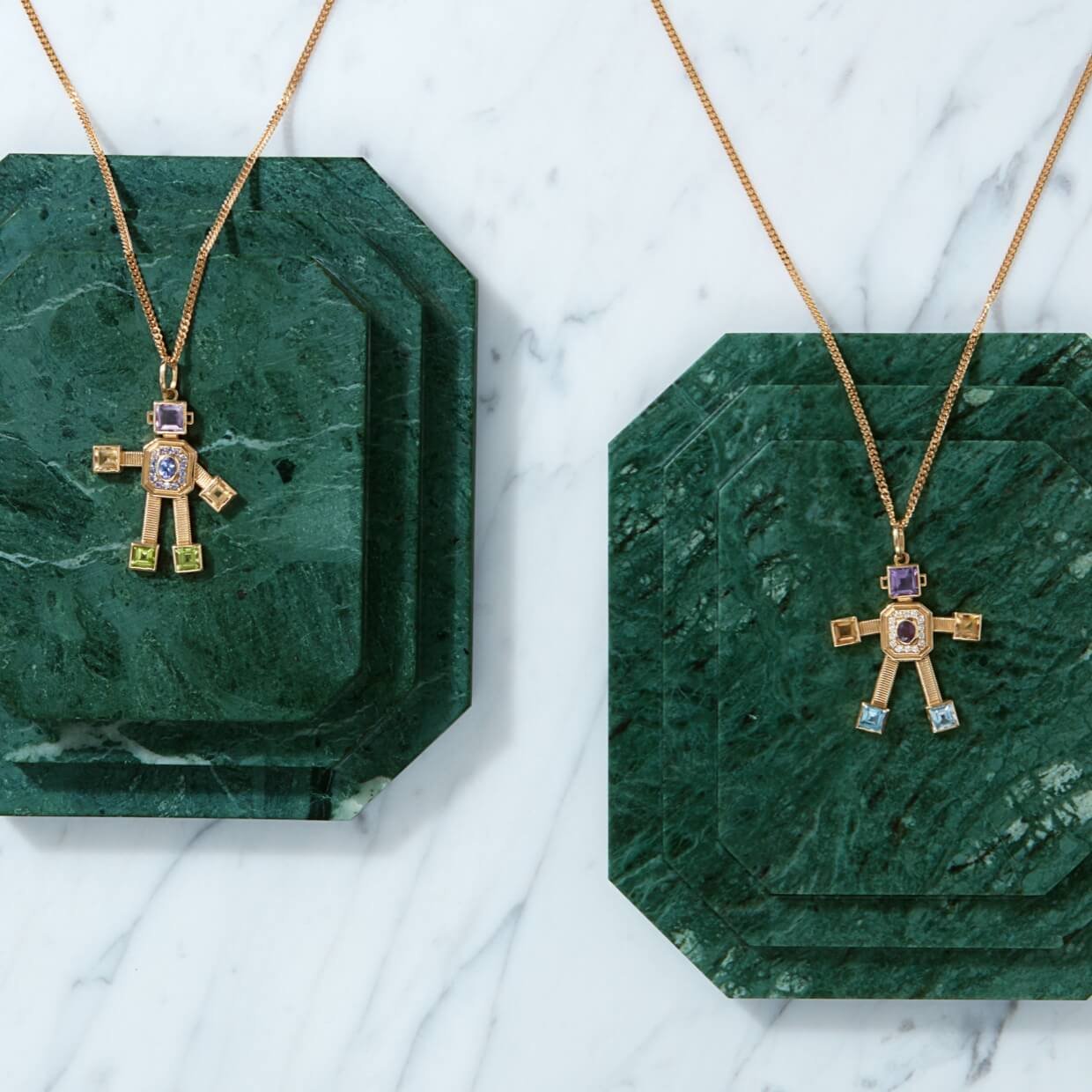 Amore Van Robot Maxi Pendant Diamond Multi Precious Stones