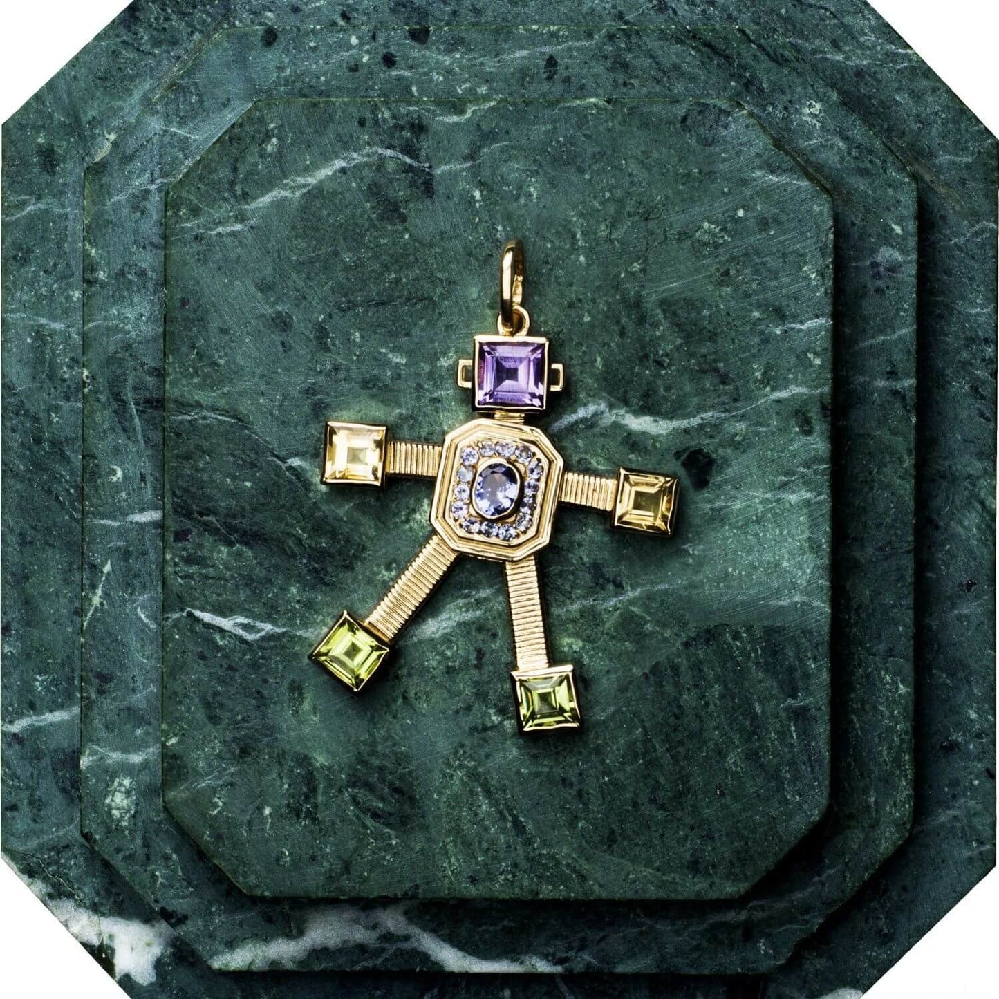 Amore Van Robot Maxi Pendant Diamond Multi Precious Stones