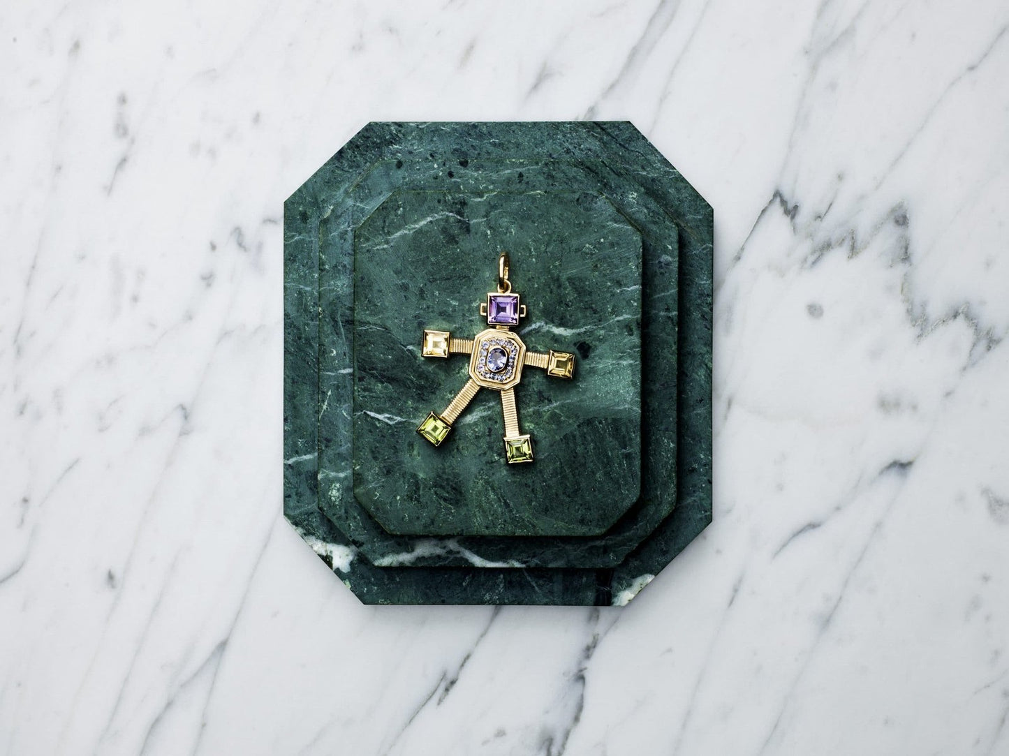 Amore Van Robot Maxi Pendant Diamond Multi Precious Stones