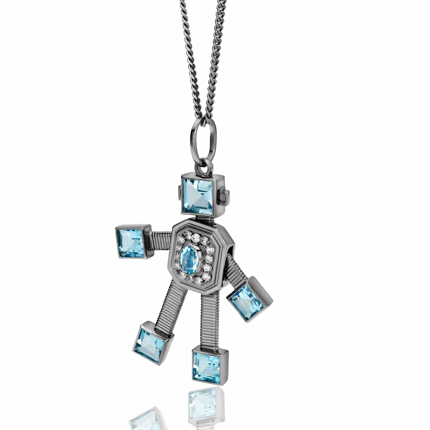 Darke Lex Van Robot Maxi Black Pendant Diamond Aquamarine