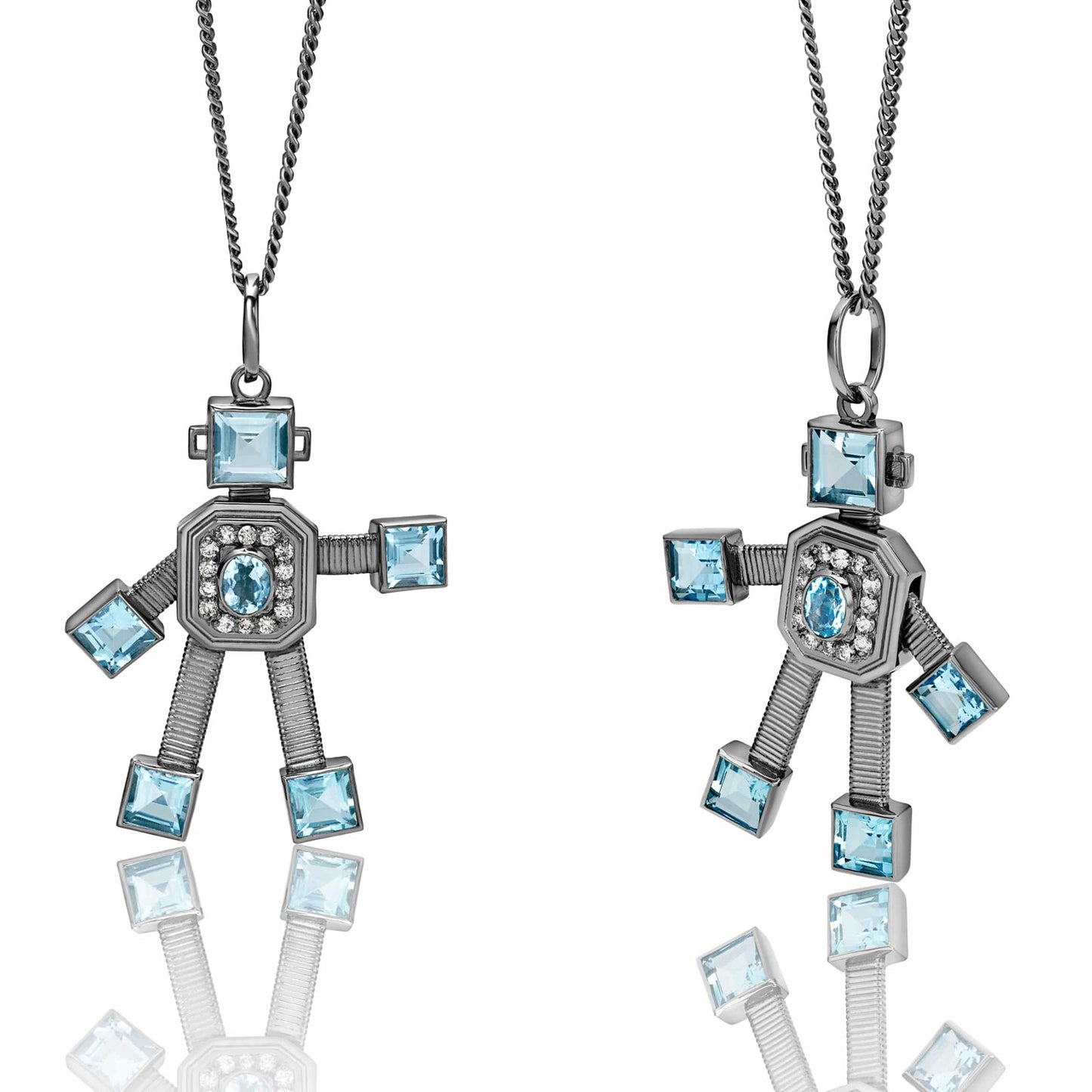 Darke Lex Van Robot Maxi Black Pendant Diamond Aquamarine