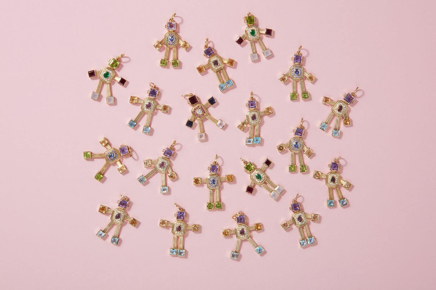 Roma Van Robot Maxi Pendant Diamond Multi Precious Stones