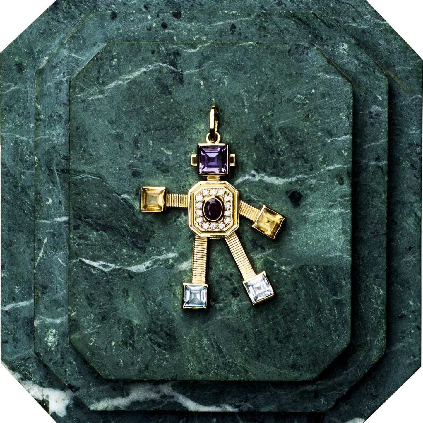 Roma Van Robot Maxi Pendant Diamond Multi Precious Stones