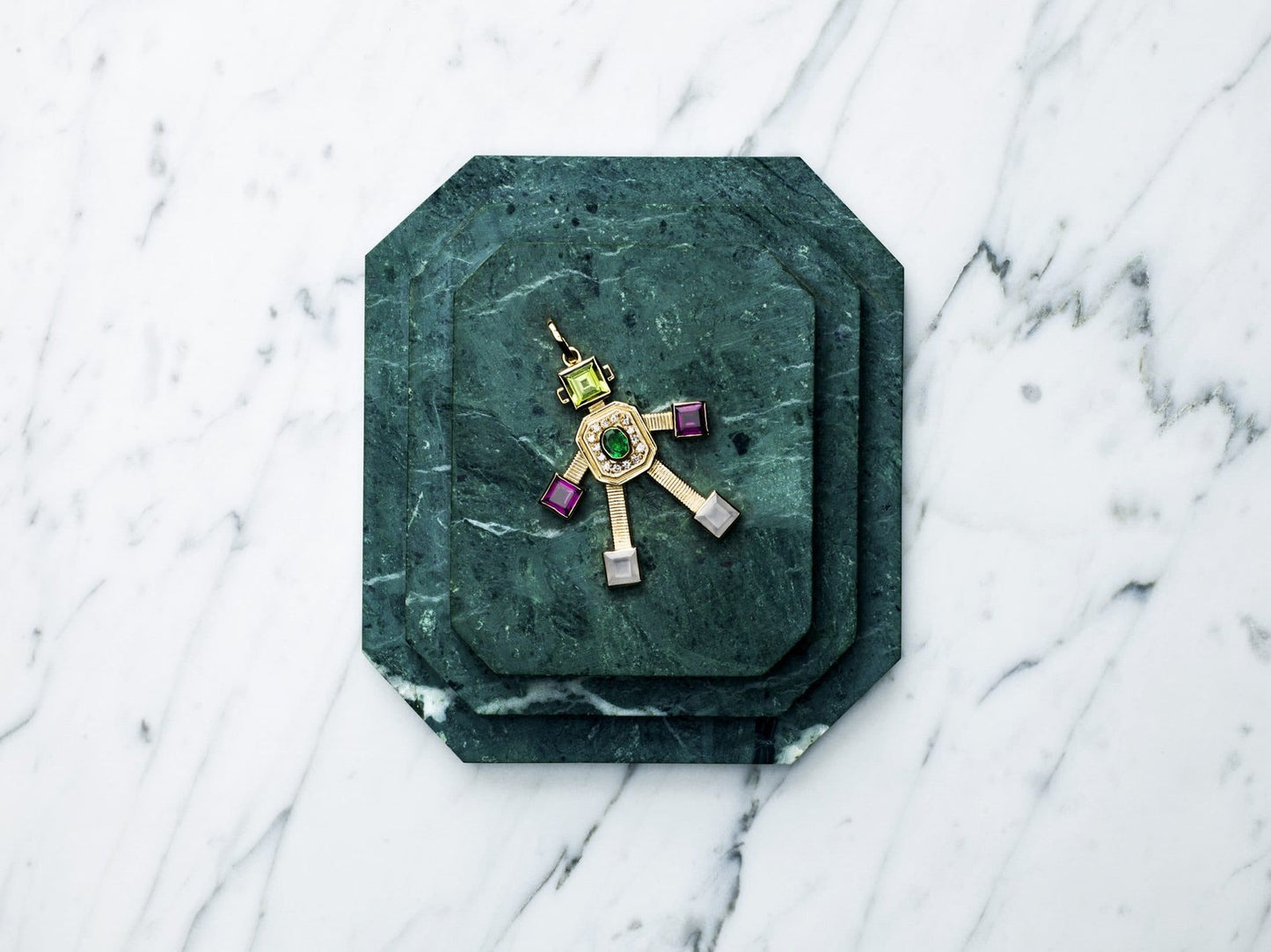 Smeraldo Van Robot Maxi Pendant Diamond Multi Precious Stones