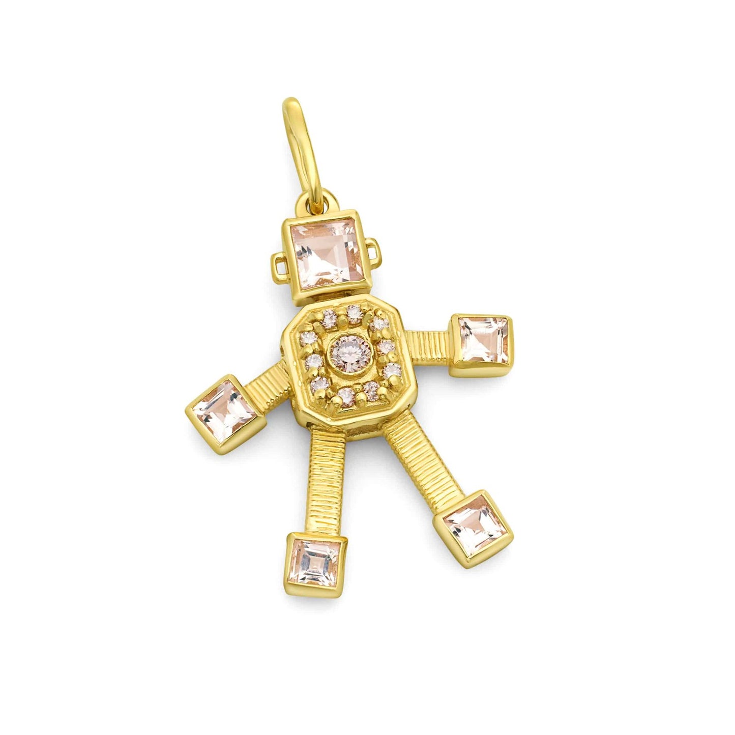 Sogno Heart Van Robot Mini Pendant Champagne Diamond Morganite