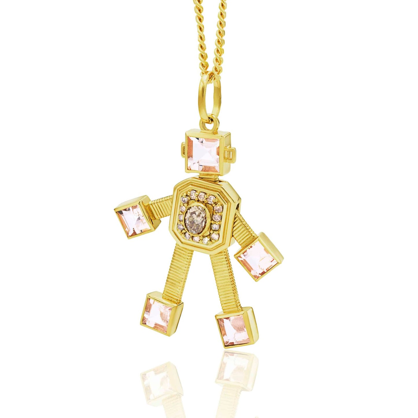 Sogno Van Robot Maxi Pendant Champagne Diamond Morganite