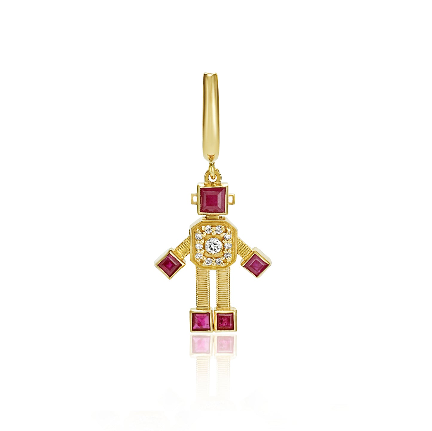 Van Robot Eclipse  Earrings  Diamond Ruby