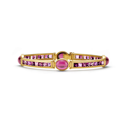 St Tropez Van Stack Bracelet Pink Sapphire Rhodolite