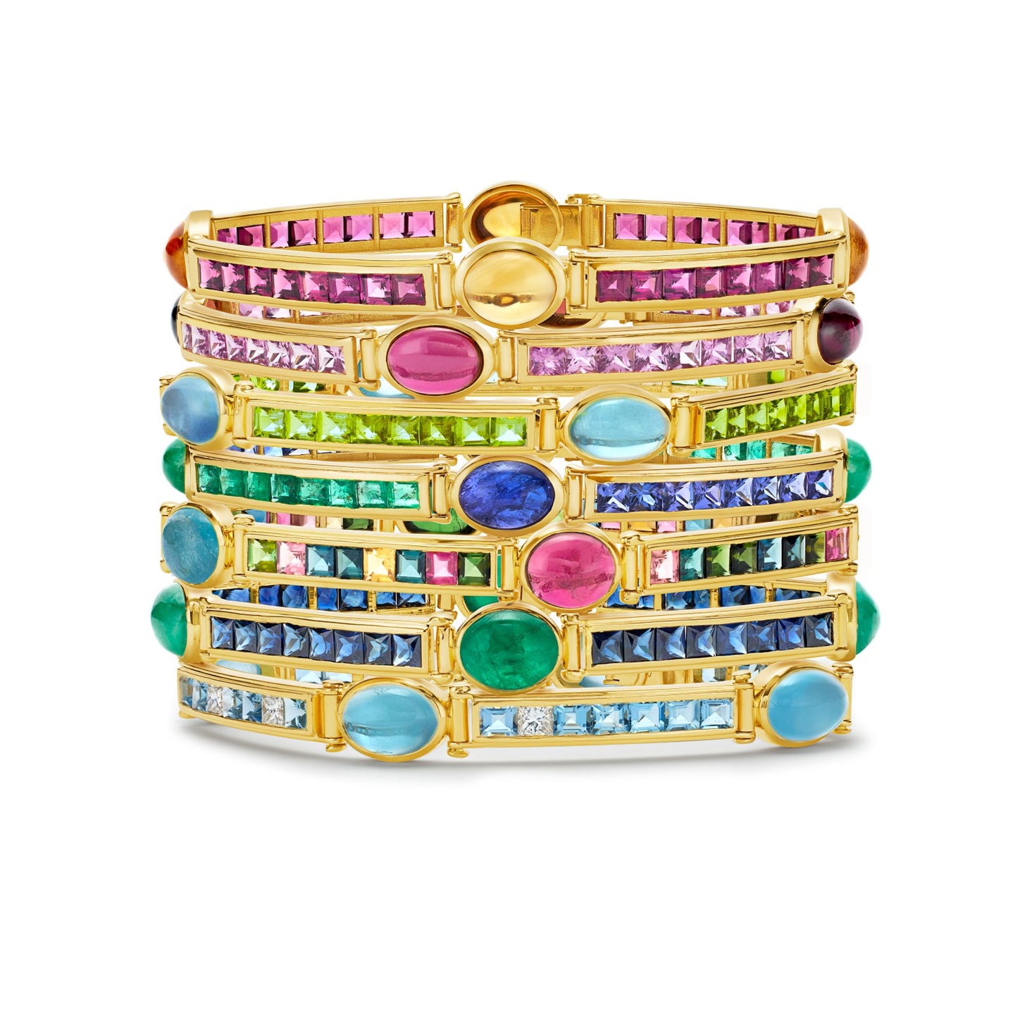 Shanghai Van Stack Bracelet Rhodolite Citrine