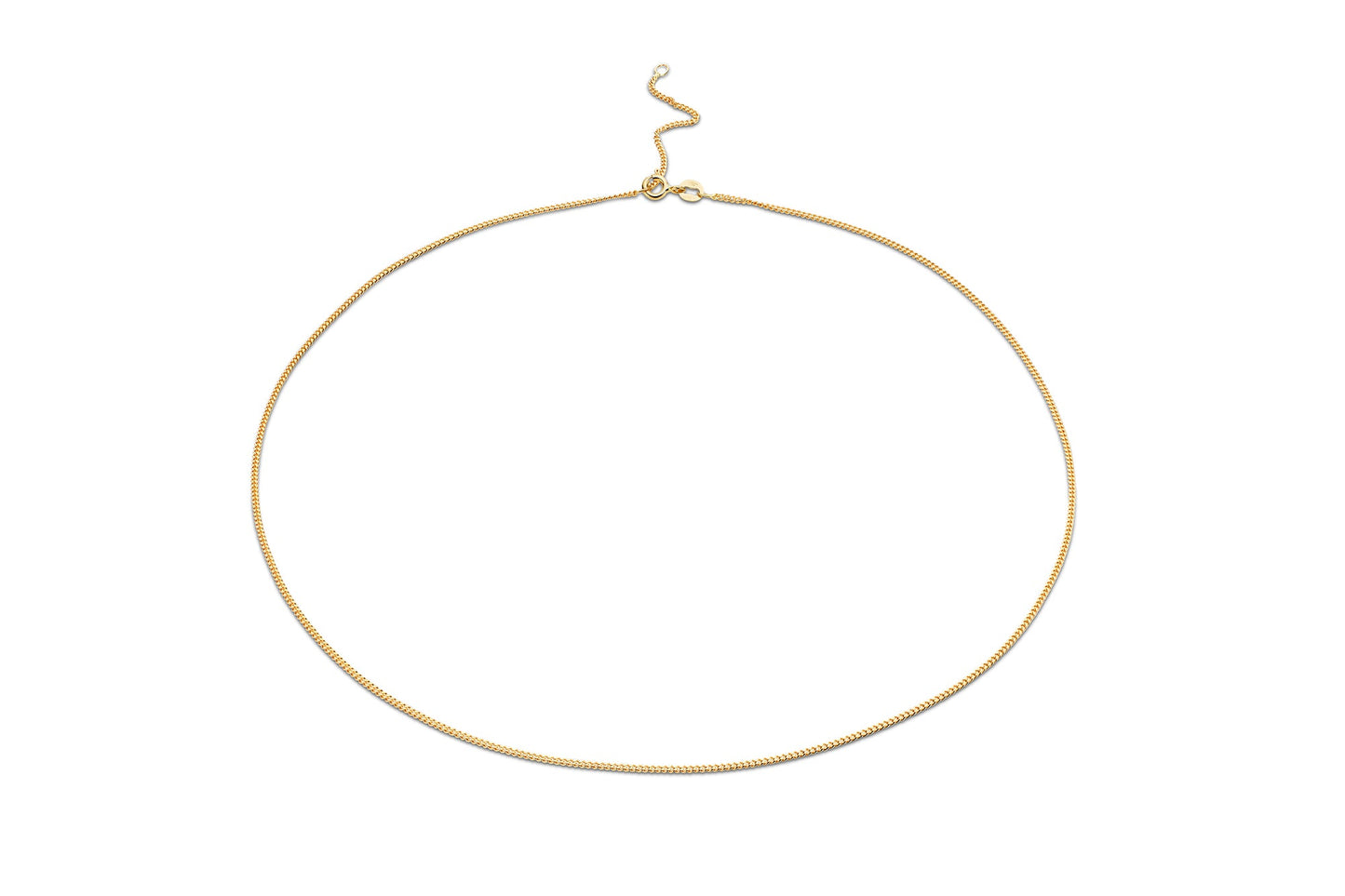 Van Heart Chain - 18kt Yellow Gold, Diamond Cut, 500mm with adjustable loops
