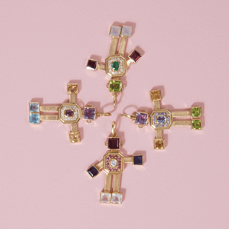 Smeraldo Van Robot Maxi Pendant Diamond Multi Precious Stones
