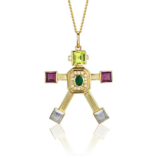 Smeraldo Van Robot Maxi Pendant Diamond Multi Precious Stones