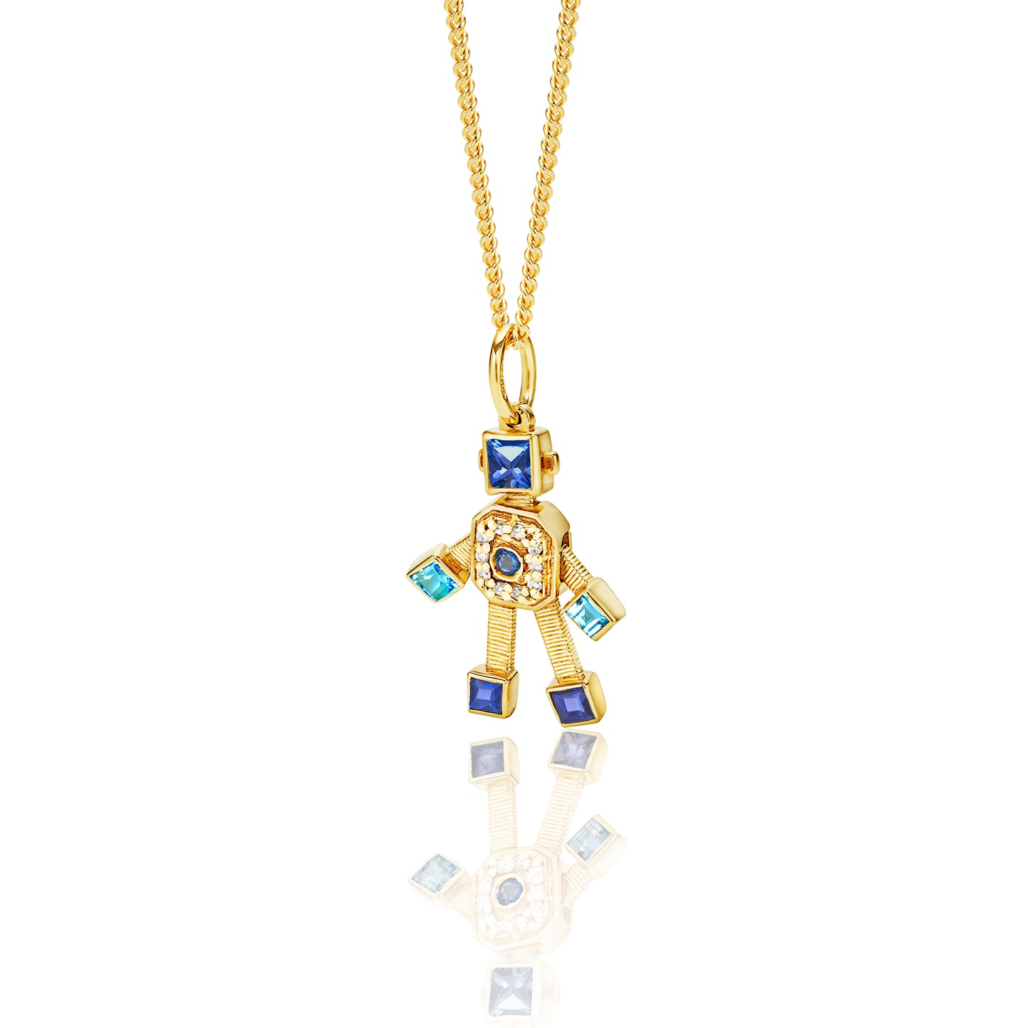Denim Heart Van Robot Mini Pendant
