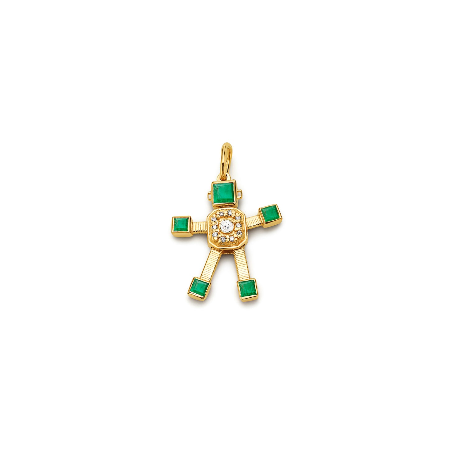 Heart Van Robot Mini Pendant Diamond Emerald