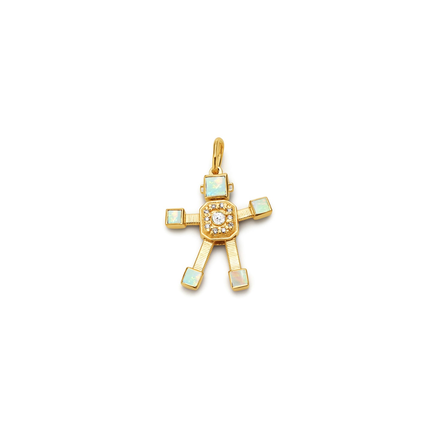 Heart Van Robot Mini Pendant Diamond Moonstone (June)