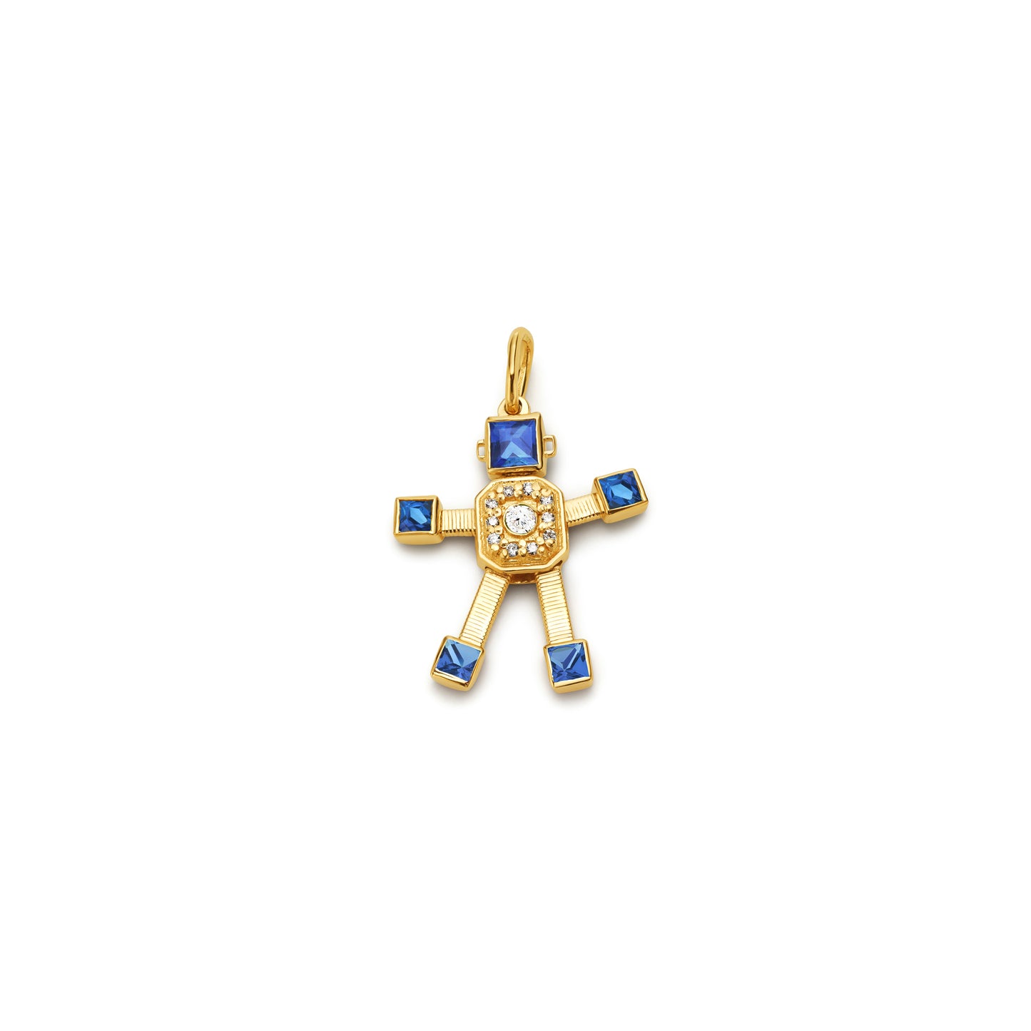 Heart Van Robot Mini Pendant Diamond Sapphire (September)