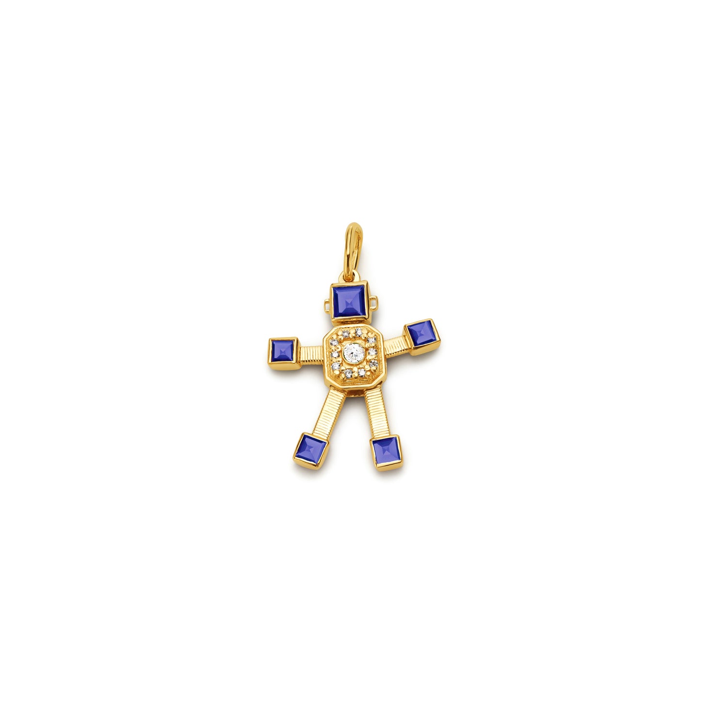 Heart Van Robot Mini Pendant Diamond Tanzanite
