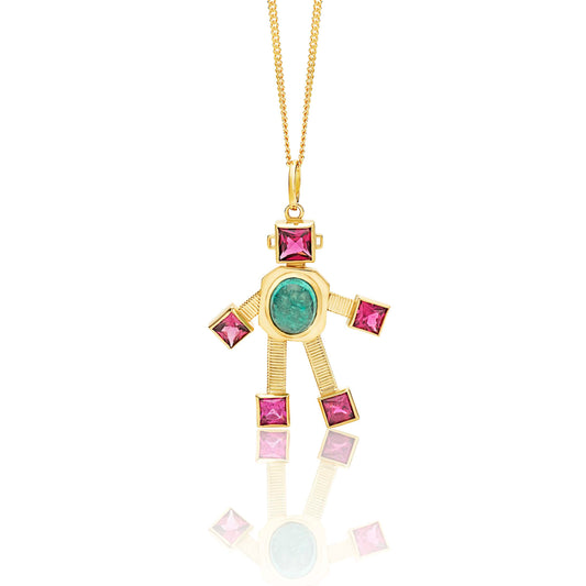 Paraíba Van Robot Pendant Maxi Pendant Paraíba Tourmaline Rubellite