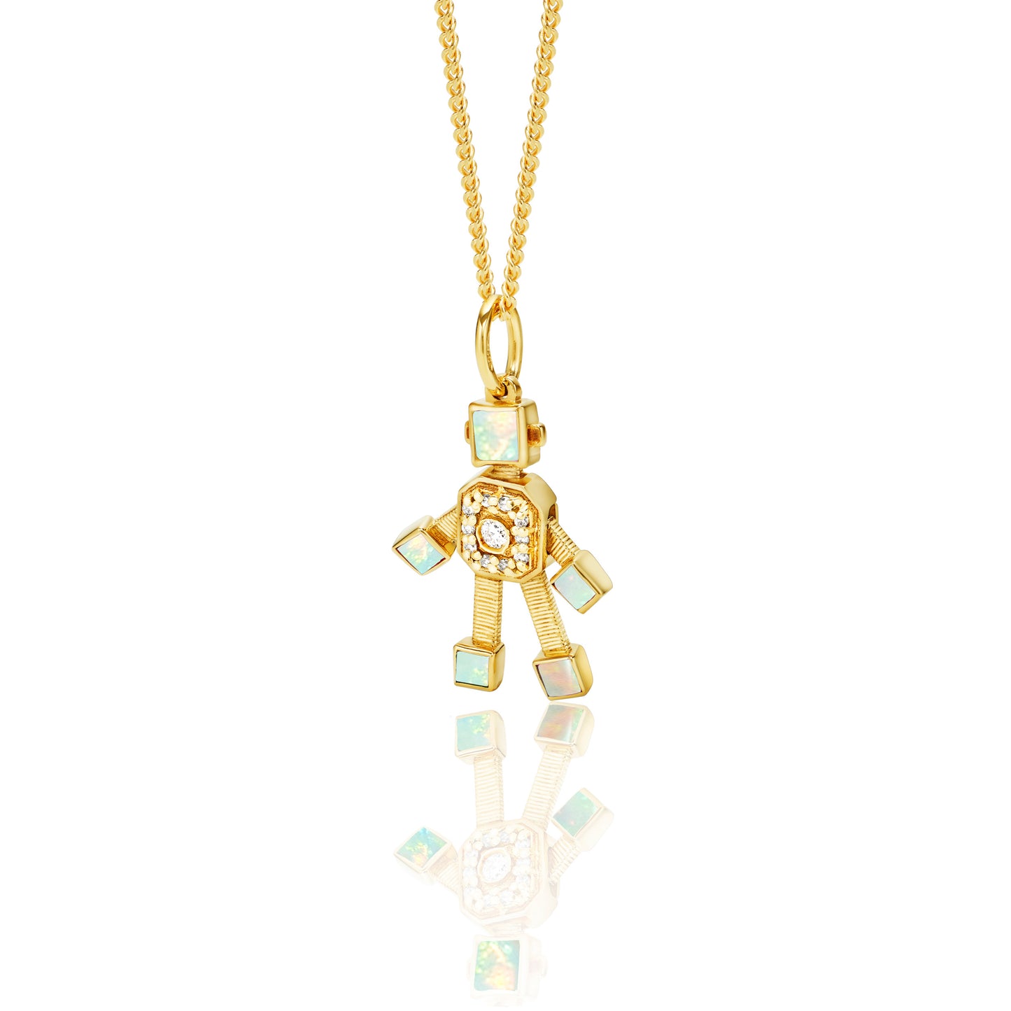 Heart Van Robot Mini Pendant Diamond Moonstone (June)