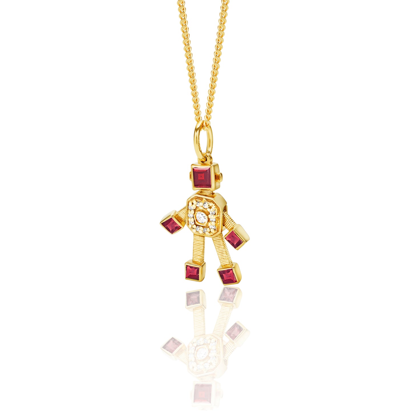 Heart Van Robot Mini Pendant Diamond Ruby (July)