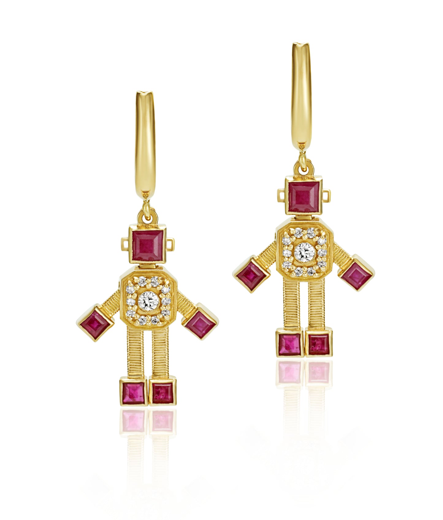 Van Robot Eclipse  Earrings  Diamond Ruby