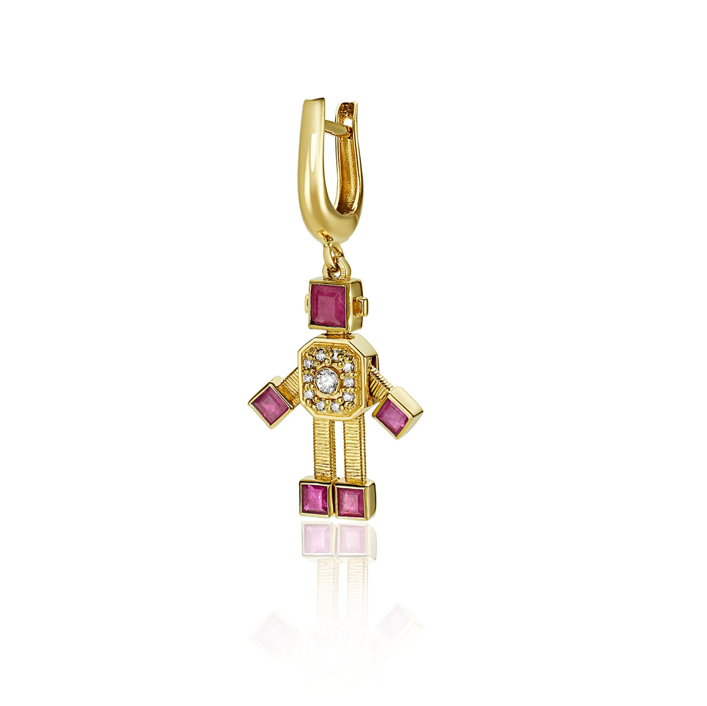 Van Robot Eclipse  Earrings  Diamond Ruby