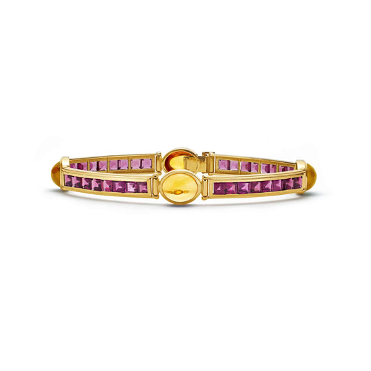 Shanghai Van Stack Bracelet Rhodolite Citrine