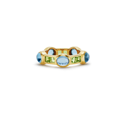 Ibiza Van Stack Ring Aquamarine Peridot