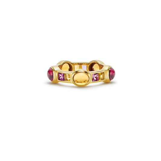 Shanghai Van Stack Ring Rhodolite Citrine