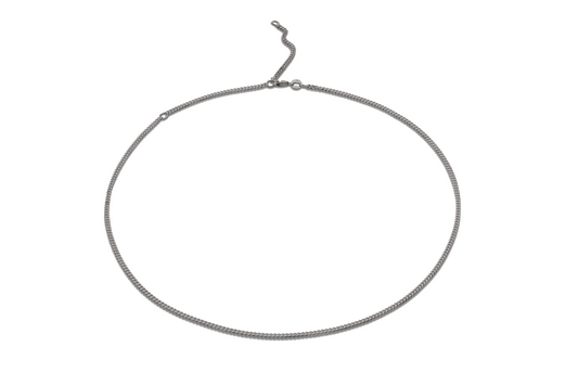 Van Darke Chain - Van Chain - 18kt blackened Gold, Diamond Cut, 500mm with adjustable loops