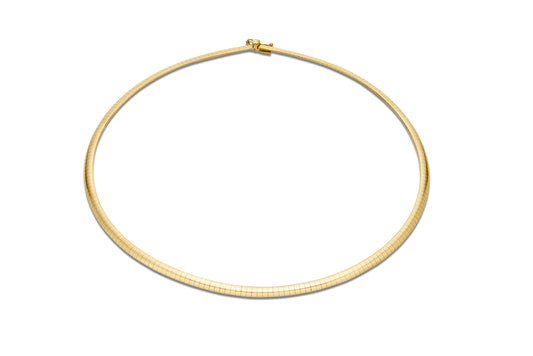 Van Collar - 18kt Yellow Gold, Domed Omega, 4mm, 400 mm