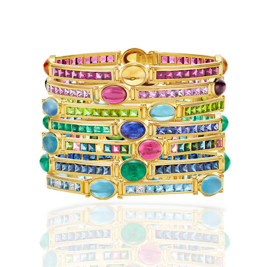 Van Stack Bracelets Diamond Multi Precious Stones