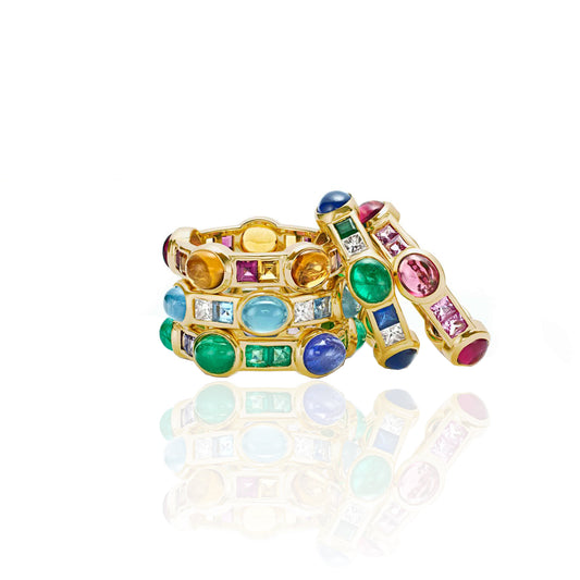 Van Stack Rings Diamond Multi Precious Stones
