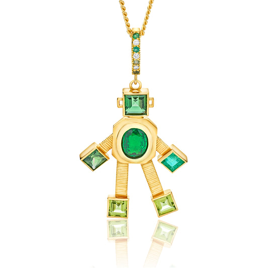 Verde Van Robot Maxi Pendant (Diamond, Tsavorite, Emerald, Sapphire, Tourmaline, Peridot)