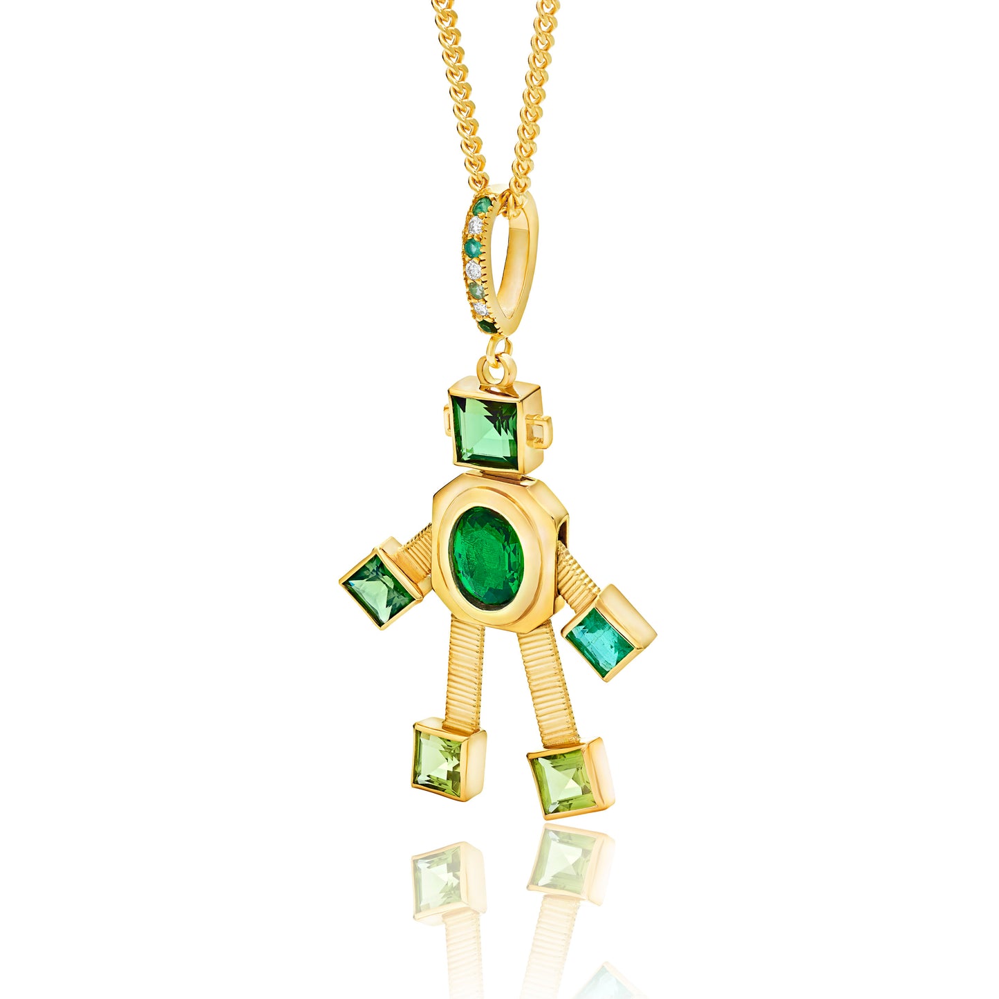 Verde Van Robot Maxi Pendant (Diamond, Tsavorite, Emerald, Sapphire, Tourmaline, Peridot)