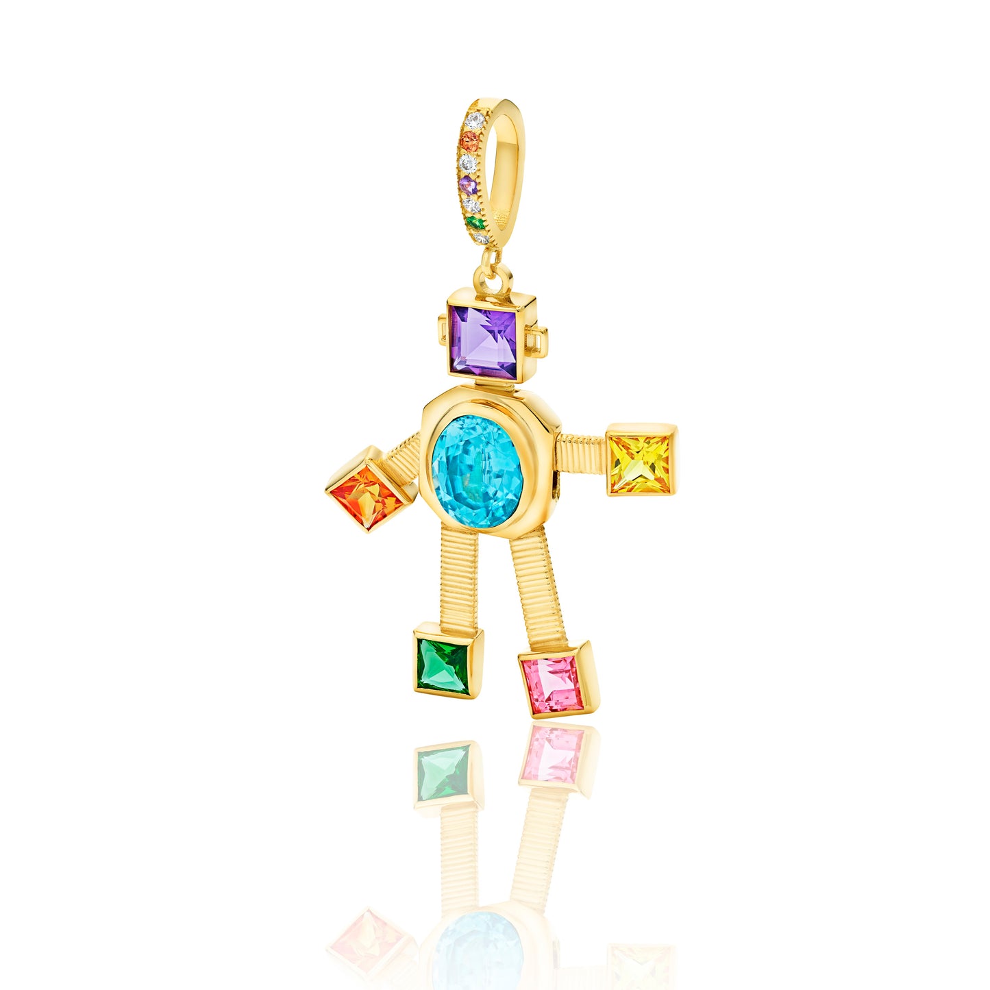 Vita Van Robot Maxi Pendant Diamond Multi Precious Stones
